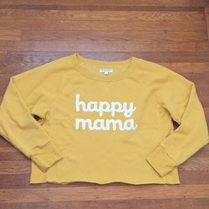‘Happy Mama’ Cropped Crewneck Sweatshirt